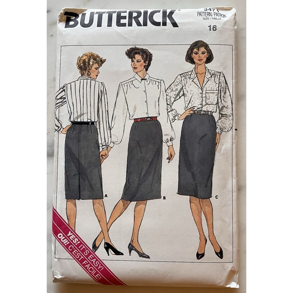 Vintage Butterick Pattern‎ 3471 Women’s Proportioned Skirt Size 16 Business Pro